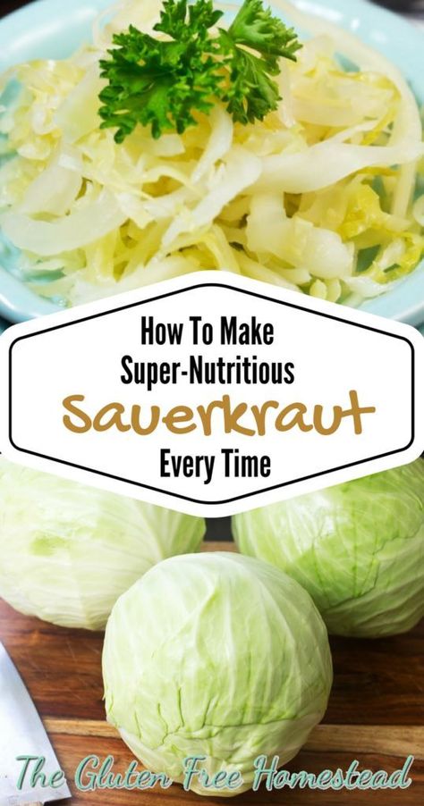 Make Sauerkraut, Making Sauerkraut, Lacto Fermented, Sauerkraut Recipe, German Foods, Fermented Veggies, Homemade Sauerkraut, Fermented Cabbage, Sauerkraut Recipes