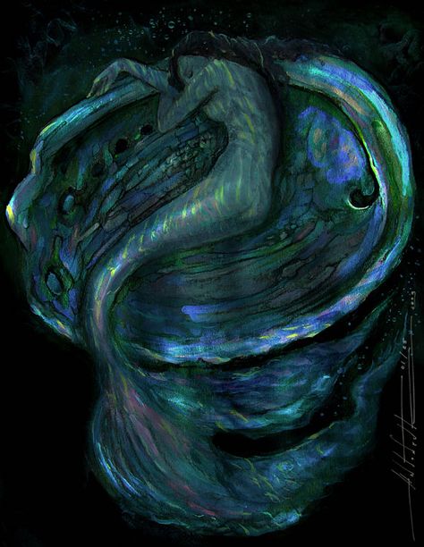 Mermaids Gallery Alexander Antonyuk: SLEEPING ABALONE MERMAID Art Vampire, Siren Mermaid, Moon Candle, Nautical Tattoo, Mermaid Tale, Mermaid Aesthetic, Mermaids And Mermen, Story Board, Vampire Knight