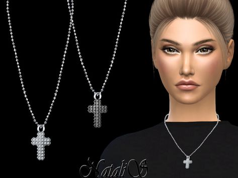 Sims 4 Diamond Chain, Sims 4 Cc Cross Necklace, Sims 4 Cross Necklace, Sims 4 Cc Necklace, Sims Fashion, Sim4 Cc, Jesus Necklace, Crucifix Necklace, Christian Necklace