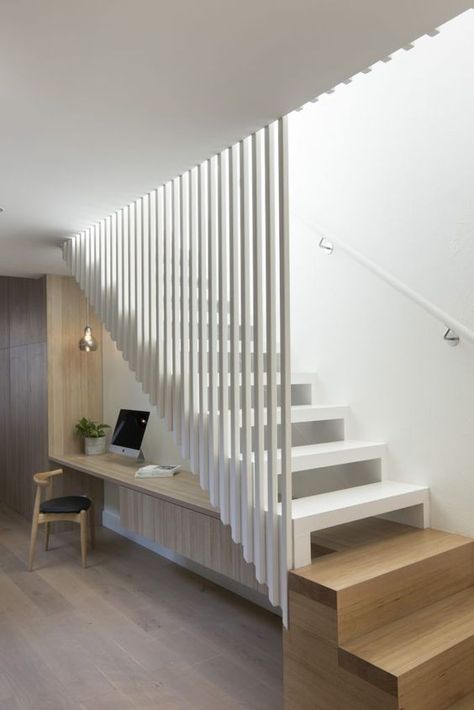 Home Office Area, تحت الدرج, درج السلم, Open Stairs, Staircase Design Modern, Stairs Design Interior, House Staircase, Stair Railing Design, Under The Stairs