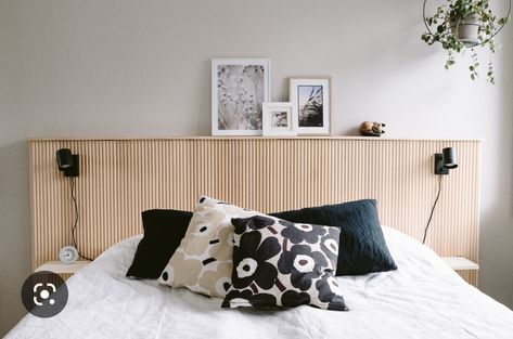 Pole Wrap Headboard, Ikea Nordli Bed, Diy Headboard With Lights, Diy Bed Headboard, Bedroom Wall Designs, Ikea Bed, Bedroom Headboard, Room Design Bedroom, Apartment Room