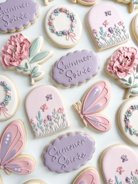 Vintage Oven, Fairy Baby Showers, Custom Sugar Cookies, Butterfly Cookies, Fairy Garden Birthday Party, Royal Iced Cookies, Make Cookies, Garden Party Birthday, Fairy Birthday Party