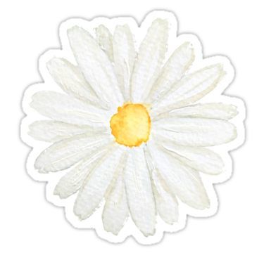 Daisy Watercolor, Stickers Cool, 귀여운 음식 그림, Homemade Stickers, Cosmos Flowers, Bubble Stickers, Tumblr Stickers, Stickers Redbubble, Tassen Design