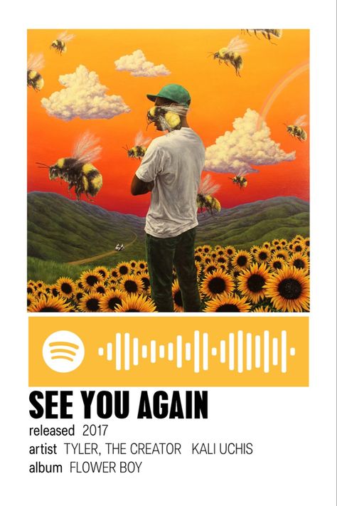 Tyler The Creator Songs, Flower Boy (album), Musica Spotify, Bunny Poster, Boys Posters, Music Poster Ideas, Flower Boy, Polaroid Poster, Music Poster Design