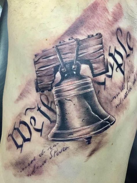 We The People Tattoo Stencil, Liberty Bell Tattoo Design, We The People Tattoo Design, Liberty Bell Tattoo, We The People Tattoo, American Flag Sleeve Tattoo, People Tattoo, Belle Tattoo, Patriotic Tattoos