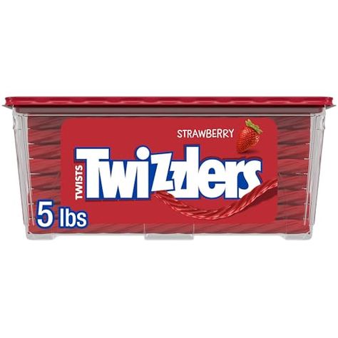 TWIZZLERS Twists Strawberry Flavored Licorice Style, Low Fat Candy Tub, 5 lb Chewy Candy, Movie Marathon, Superhero Party, Candy Store, Candy Party, Candy Shop, Candy Recipes, Halloween Candy, Licorice