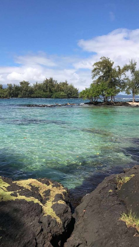 Carlsmith Beach Park, Hilo, Hawaii Hilo Hawaii Aesthetic, Teal Sunset, Lanikai Beach, Beach Park, Hawaii Beaches, Summer Inspo, Sunset Painting, Dream Board, Big Island