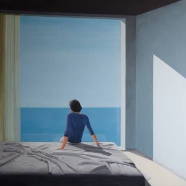 Seaside Mural, Edward Hopper Paintings, Hopper Art, Pattern Portrait, Seaside Paintings, Seaside Art, Arte Peculiar, Edward Hopper, David Hockney