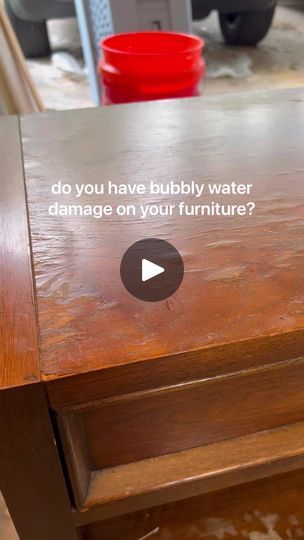 353K views · 12K reactions | How to fix bubbly, water damaged veneer! Easy DIY tutorial #furnitureflip #furnituredesign #woodworking #5minutecrafts | the furniture doctor Water Damaged Wood Furniture, Repaint Wood Furniture, Refurbed Furniture, Bubbly Water, Farmhouse Reno, Diy Furniture Repair, Wood Cupboard, Refinish Furniture, Furniture Fix