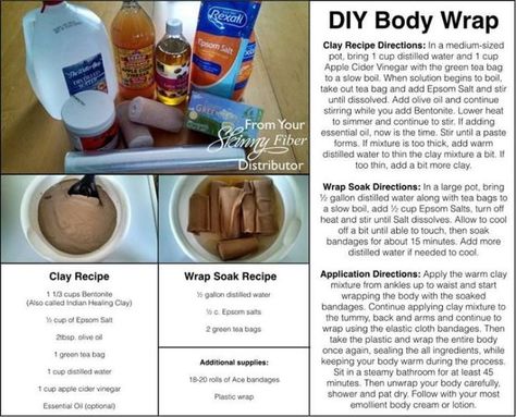 DIY Body Wrap – Skinny Sexy Smiling Diy Body Wrap, Natural Skin Tightening, Green Tea Bags, Body Wrap, Diy Wrap, Clay Food, Diy Body, Body Wraps, Skin Firming