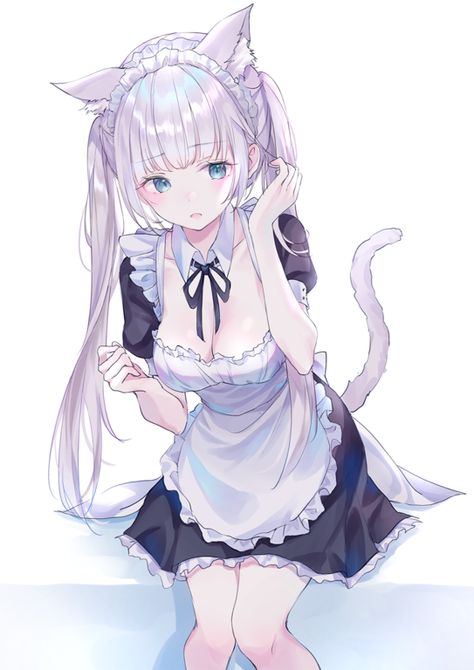 Maid Girl, Animation Artist, Lovely Anime, Anime Maid, Magic Design, Chibi Girl, Anime Cat, Art Anime, Cat Girl