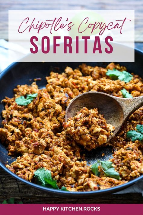 This easy copycat sofritas recipe made with crumbled tofu and delightful pepper sauce tastes even better than Chipotle's. Great plant-based topping for burritos, tacos, bowls and beyond! Chipotle Sofritas Recipe, Sofritas Recipe, Chipotle Sofritas, Crumbled Tofu, Mexican Dinners, Bowls Recipes, Healthy Vegan Dinner Recipes, Homemade Tofu, Vegetarian Recipes Lunch