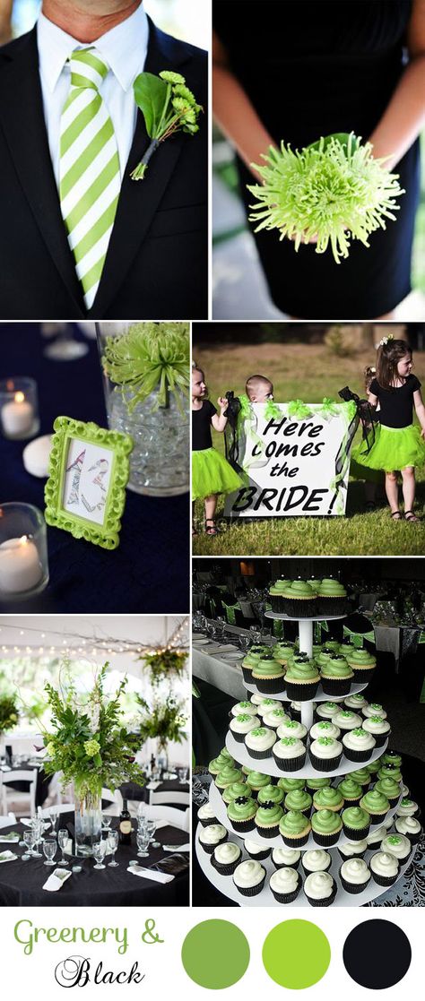 green and black modern wedding inspiration Green Wedding Color Schemes, Lime Green Wedding Theme, Black Modern Wedding, Lime Wedding, Lime Green Weddings, Green Themed Wedding, Green Wedding Colors, Modern Wedding Inspiration, Floral Bridal Shower Invitations