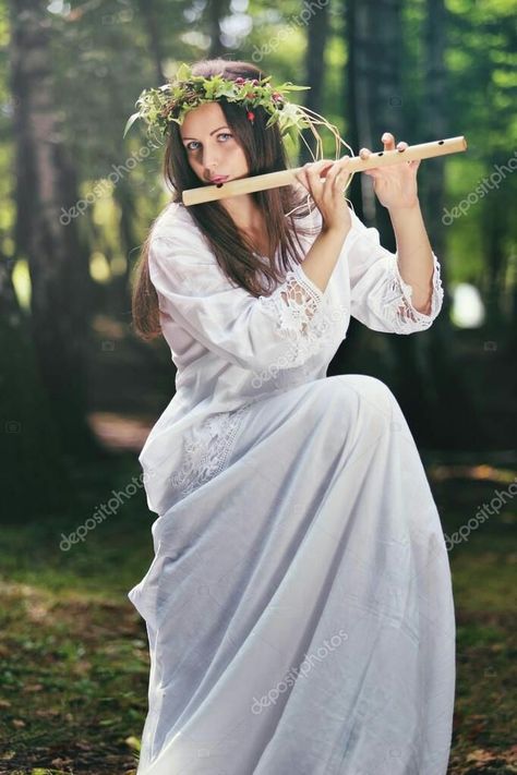 Woman Playing Flute, Rain Romance, Bohemian Music, Playing Flute, Rain Photo, Diy Fabric Jewellery, Body Reference Poses, After The Rain, Traditional Music