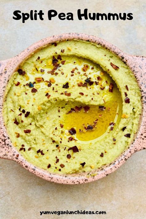 This easy split pea hummus recipe is a delicious, creamy alternative to a classic hummus. With dried green peas as the base, it's cheap to make, filled with nutrition and addictive to eat! Try out this green split pea recipe and watch as it becomes a staple in your house as sandwiches, dips and more. | Vegan Recipes | Plant Based | Vegan Dips | Vegan Sandwich Filling | Vegan Split Pea Recipes | #yumveganblog #vegan #hummus #splitpeas #splitpeahummus #plantbased Split Pea Recipe, Split Pea Hummus, Pea Hummus Recipe, Yellow Split Pea Recipe, Vegan Sandwich Filling, Vegan Split Pea, Green Peas Recipes, Pea Hummus, Tartiflette Recipe