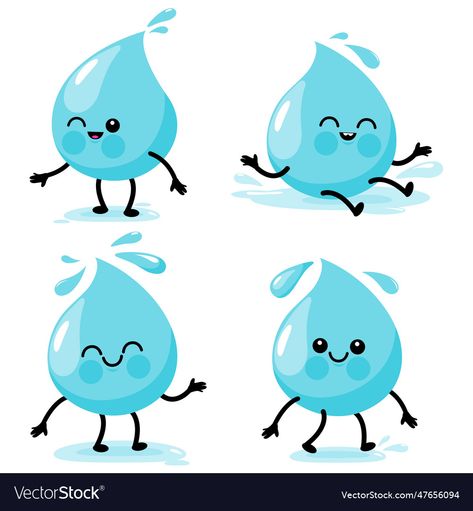 Water Drop Character, Cartoon Water, Water Drop, Water Drops, Children’s Books, Transparent Png, Png Images, Print On Demand, Vector Images