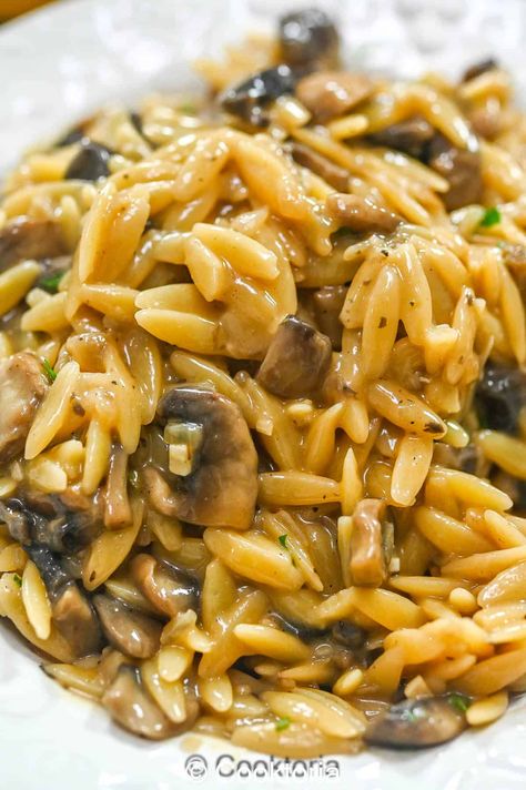 Orzo with Mushrooms Orzo With Mushrooms, Orzo Recipes Side, Mushroom Orzo, Pantry Designs, Orzo Pasta Recipes, Kitchen Pantries, Pasta With Mushrooms, Orzo Dishes, Kitchen Pantry Organization