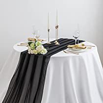 Check this out on Amazon Black Cheesecloth Table Runner Wedding, Haunted Academia, Commitment Ceremony Ideas, Birthday Party Cake Table, Chiffon Table Runner, Romantic Bridal Shower, Party Cake Table, Gauze Table Runner, Wedding Runner