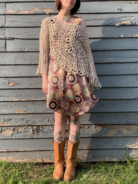 Slip Dress And Sweater, 70s Crochet Sweater, Crochet Dress 70s, 70s Crochet Dress, 70s Fashion Magazine, Crochet 60s Dress, Crochet 70s, 70s Knit Dress, Campus Boots