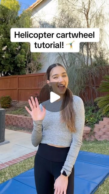 Rylie Shaw on Instagram: "I swear it looks trickier than it actually is!  #tutorial #cartwheel #tumbling #gymnast #acro #flips #cheer #dance" Dance And Gymnastics, Helicopter Cartwheel Tutorial, Helicopter Cartwheel, Gymnastics Tutorials, Gymnast Split, Gymnastic Moves, Acrobatic Tricks, Tumbling Tips, Trampoline Tricks