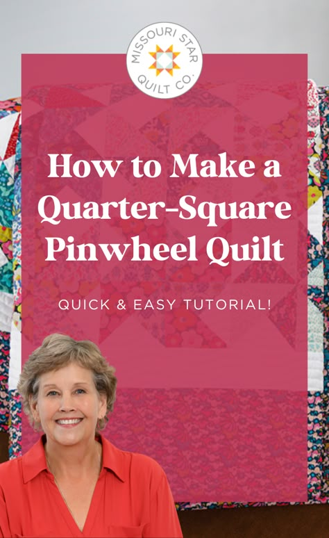 Watch this tutorial for Double Pinwheel Quilt with Split Quarter Square Triangles Pattern. Jenny demonstrates how to make a beautiful double pinwheel quilt with split quarter square triangles made from 10 inch squares of precut fabric. Pinwheel Quilts Ideas, Missouri Quilt Company Tutorials, Scrap Quilt Patterns Free, 10 Inch Square Quilt Patterns Free, Double Pinwheel Quilt, Jenny Doan Quilt Tutorials, Missouri Star Quilt Pattern, Jenny Doan Tutorials, Quilt Tutorial Video