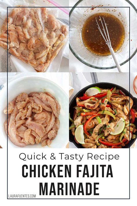 The BEST chicken fajita marinade makes a healthy version of the classic recipe in just 20 minutes! Marinated Chicken Fajitas, Easy Chicken Fajita Marinade, Chicken Fajita Sauce Recipe, Best Fajita Marinade Chicken, Grilled Chicken Fajita Marinade Recipe, Chicken Marinade For Fajitas, Chicken Fajita Seasoning Marinade, Chicken Fajitas Marinade Recipe, Fajita Marinade Chicken