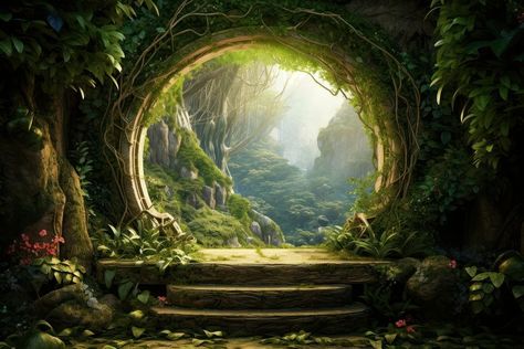 Mystical Forest Background, Garden Graphic Design, Ezra Core, Cave Illustration, Elf Forest, Forest Backgrounds, Murals Ideas, Discord Themes, Mystic Backgrounds