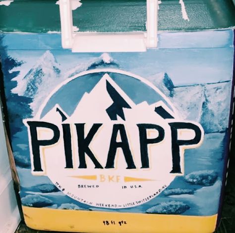 Frat Coolers Pi Kappa Phi, Busch Light Frat Cooler, Unc Frat Cooler, Pi Kappa Phi Cooler, Michelob Ultra Frat Cooler, Frat Coolers Vegas, Frat Cooler Mountain Weekend, College Cooler Painting, Frat Cooler Designs