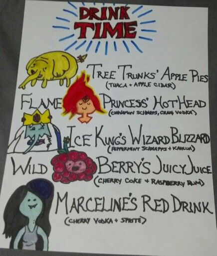 Adventure Time Drinking Game, Adventure Time Party Food, Adventure Time Snacks, 2010s Birthday Party Theme, Adventure Time Recipes, Adventure Time Theme Party, Adventure Time Party Ideas, Adventure Time Food, Adventure Time Finale