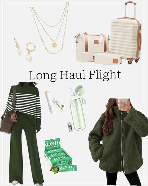 Check out this photo from megan.elizabeth.cash Holiday Travel Outfit, Chic Travel Outfit, Megan Elizabeth, Flight Essentials, Long Haul Flight, Soft Layers, Packing Lists, Travel Outfits, Style Travel