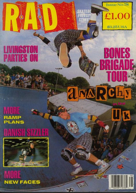 RAD (UK) - Read And Destroy 1987 | Vintage Skateboard Magazines 90s Skater Magazine, 90s Skate Magazine, Skate Magazine Cover, Skate Magazine Layout, Skater Magazine, Skate Magazine, Graffiti Magazine, Street Magazine, Magazine Cover Ideas