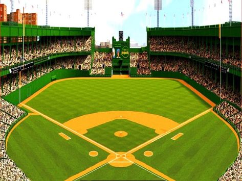 A CGI of The Polo Grounds in New York City. Polo Grounds New York, Polo Grounds, Baseball Park, Baseball Stadium, Concrete Art, Football Stadiums, Major League Baseball, Baseball Field, College Football