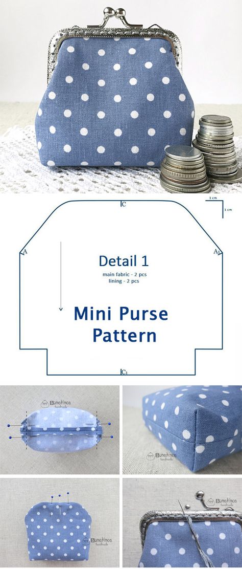 Coin Purse Pattern, Purse Sewing, Coin Purse Tutorial, Clasp Purse, Sac Diy, Purse Tutorial, Sew Ins, Trendy Sewing, Costura Diy