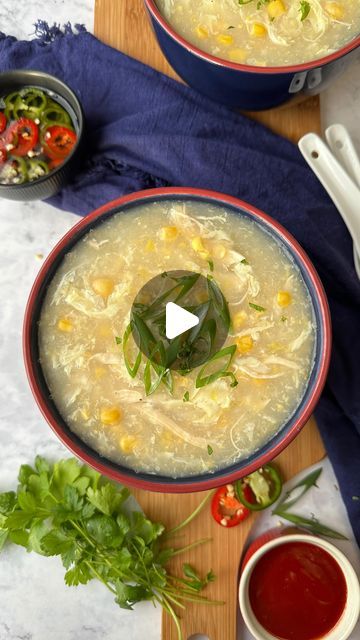 Zubda Malik on Instagram: "Chicken Corn Soup 

Warm up with the heartwarming flavors of our Chicken and Sweet Corn Soup, a delightful dish that combines tender shredded chicken with the sweetness of corn in a rich, savory broth. This quick and easy recipe is perfect for chilly evenings, providing a nourishing meal that’s packed with flavor. With simple ingredients like fresh garlic, ginger, and a hint of white pepper, every spoonful is a hug in a bowl. Top it off with silky egg ribbons for an extra touch of comfort. Serve it alongside soy sauce , green chillies in vinegar, sweet chilli sauce and hot chili sauce for a delicious twist. 
My favorite sides to enjoy, cheesy garlic bread and prawn crackers. 

Gather your loved ones and enjoy this cozy classic that’s sure to warm both hearts and Sweetcorn Chicken Soup, Sweet Corn Chicken Soup, Chicken Corn Soup Recipes Easy, Chicken Corn Soup Recipes, Corn Soup Recipes Easy, Chicken Sweet Corn Soup, Sweet Corn Soup Recipe, Cream Of Corn Soup, Sweetcorn Soup