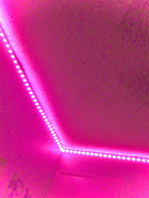 Led Pink Aesthetic, Pink Lights Aesthetic, Led Light Pics, Hot Pink Stuff, Pink Lighting, How To Make Pink Led Lights, Hot Pink Things, Pink Led Lights Aesthetic Wallpaper, Pink Led Lights Bedroom