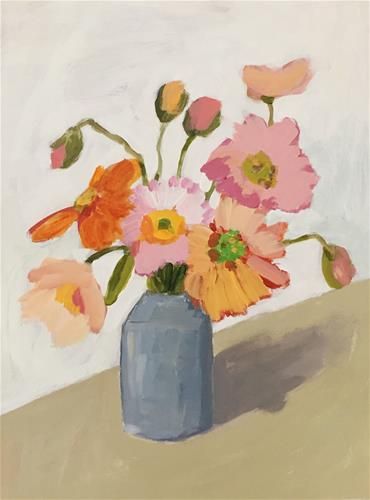 Daily Paintworks - "Poppies" - Original Fine Art for Sale - © Pamela Munger Painting Floral, Large Canvas Prints, Fine Arts Posters, Original Fine Art, Green Brown, Framed Canvas Art, Floral Painting, Canvas Print Wall, Canvas Art Print