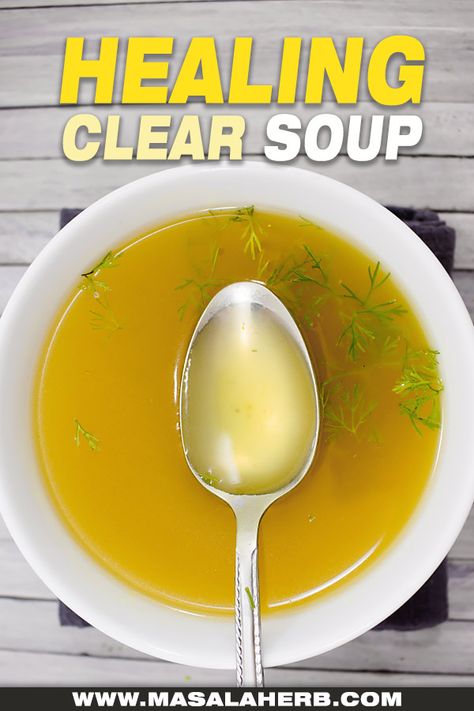 Soup For Upset Stomach, Clear Broth Soups, Healing Broth, Chicken Broth Soup, Bone Broth Soup, Healing Soup, Chicken Broth Recipes, Broth Soup, Seared Chicken Breast