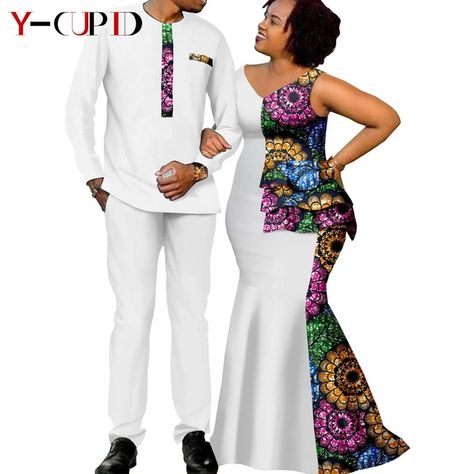 Bazin-Ensemble chemise et pantalon pour femmes et hommes, vêtements africains, tenues de couple Dashiki, robes longues drapées, tenues assorties, Y22C006 | AliExpress Africa Clothing, Long Dresses For Women, African Outfits, African Attire, African Clothing, Long Dresses, Dresses For Women, Long Dress, Mens Outfits