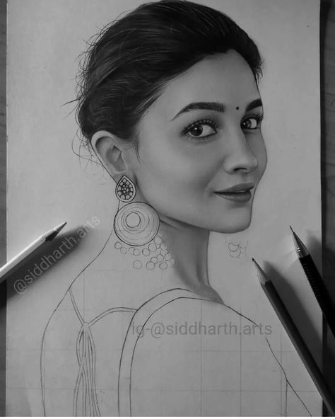 Alia Bhatt Sketch, Indian Drawing, Sketch Reference, Sketch Images, Portraits Drawing, Celebrity Portraits Drawing, Realistic Sketch, Pencil Drawings Of Animals, Makeup Drawing