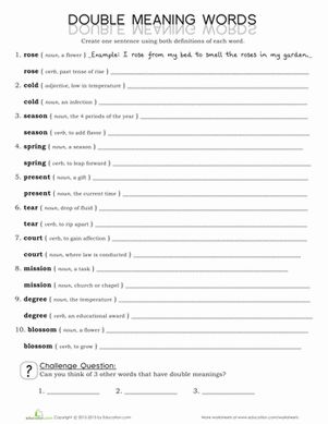 Third Grade Grammar Vocabulary Worksheets: Double Meaning Words Worksheet Homonyms Activities 3rd Grade, Homonyms Worksheet Grade 3, Multiple Meaning Words 2nd Grade, Homonyms Homophones Homographs, Multiple Meaning Words Activities, Third Grade Grammar, Kid Printables, Words Worksheet, Meaning Words