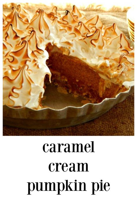 Pumpkin Mousse Pie, Pumpkin Pecan Pie Recipe, Cream Pumpkin Pie, Marie Callenders, Caramel Pie Recipe, Pumpkin Pecan Bread, Pumpkin Chiffon Pie, Bunt Cake Recipe, Toasted Meringue