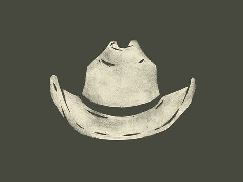 Cowboy Hat by John Coleman Cowboy Icon Aesthetic, Cowboy Hat Icon, Cowboy Hat Illustration, Western Backgrounds, Hat Reference, Western Wallpapers, Cowboy Hat Design, Desert Theme, Cowboy Aesthetic