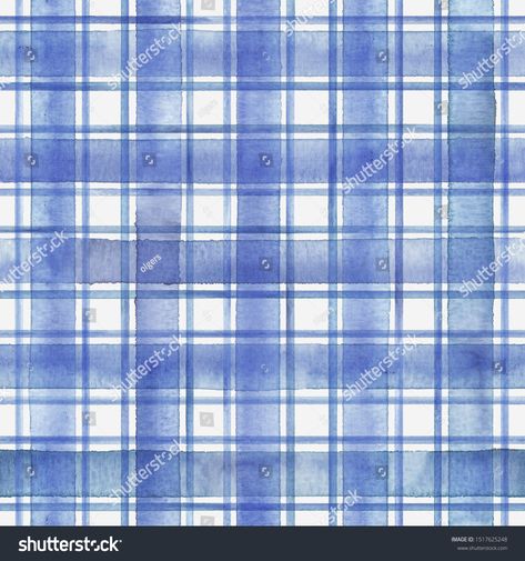 Watercolor stripe plaid seamless pattern. Blue stripes on white background. Watercolour hand drawn striped texture. Print for cloth design, textile, fabric, wallpaper, wrapping, tile. Royalty free image illustration Background Watercolour, Texture Print, Cloth Design, Stripes Texture, Design Textile, Watercolor Texture, Table Covers, Free Image, Image Illustration