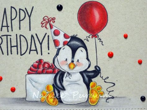 Birthday Cards-188 Happy Birthday Penguin, Birthday Penguin, Birthday Wishes Gif, Penguin Birthday, Watercolor Birthday Cards, Birthday Card Drawing, Happy Birthday Girls, Happy Birthday Pictures, Cut It Out