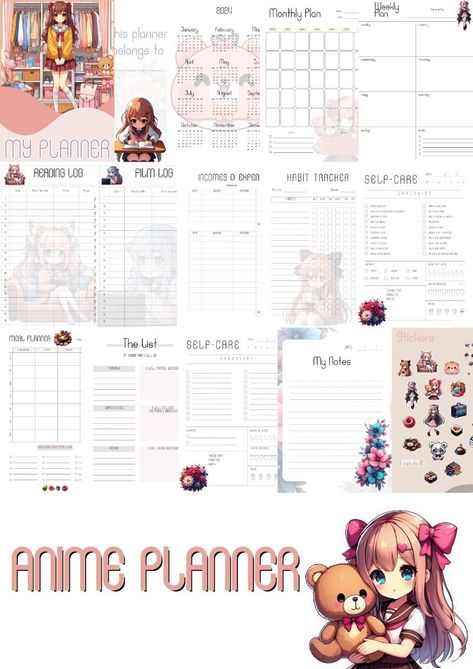 Anime planner printable for free passionplannerdaily #aestehticdigitalplanner #adhdplanneradult #freedigitalplannerstickers Month Planner Template, 3 Month Planner, Goodnotes Monthly Planner, Anime Planner, Pink Monthly Planner, Free Printable Black And White, Planner Template Aesthetic, Aesthetic Goodnotes, Free Monthly Planner