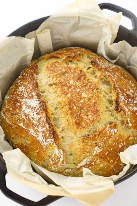 No-Knead Rosemary Bread Dutch Oven Rosemary Bread, Rustic No Need Rosemary Garlic Bread, Rosemary Bread Dutch Oven, Rosemary Dutch Oven Bread, Colonial Recipes, Colonial Recipe, Batch Recipes, Rosemary Bread, Bread Sweet