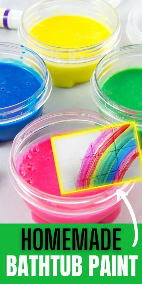 DIY Bathtub Paint for Toddlers! • Kids Activities Blog Bathtub Paint, Homemade Sidewalk Chalk, Tub Paint, Paint For Kids, Edible Playdough, Painting Bathtub, Bath Crayons, Diy Bathtub, Kids Bath Toys