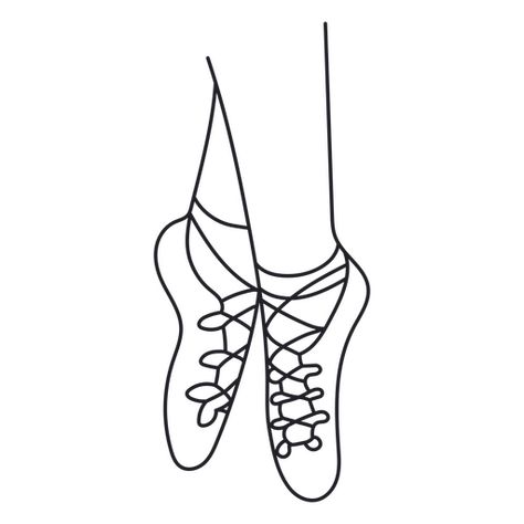 Irish Dancing Drawing, Irish Dancing Shoes, Irish Dance Shoes, Shoe Drawing, Dancing Drawing, Shoe Tattoos, Shoes Png, Ballet Recital, Graphic Desi