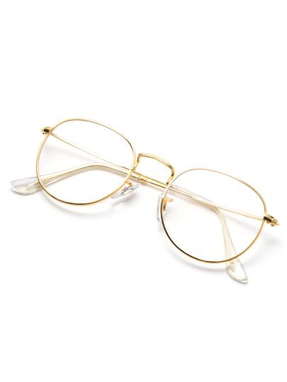 joefsf Gold Eyeglasses Frames, Glasses With Gold Frame, Glasses Gold Frames, Gold Frames Glasses, Gold Framed Glasses, Gold Frame Glasses, Gold Glasses Frames, Retro Glasses Frames, Cute Glasses Frames