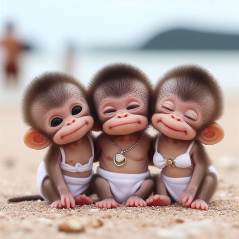 Funny Monkey Pictures, Cute Monkey Pictures, Animal Humour, Monkey Pictures, Cute Animal Clipart, Cute Fantasy Creatures, Monkeys Funny, Cute Monkey